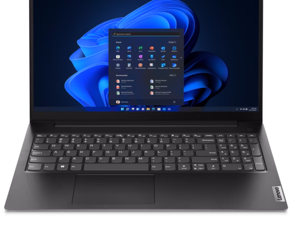 Ordinateur Lenovo ouvert avec menu à l’écran