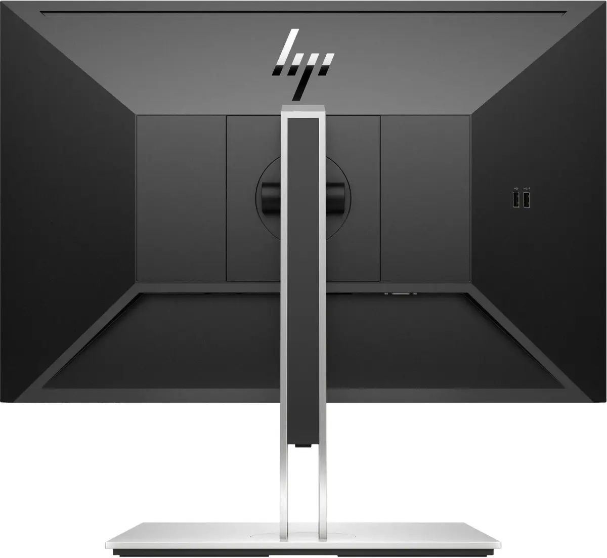 Vue arrière de l'écran HP E24q G5 – ports HDMI, DisplayPort et US