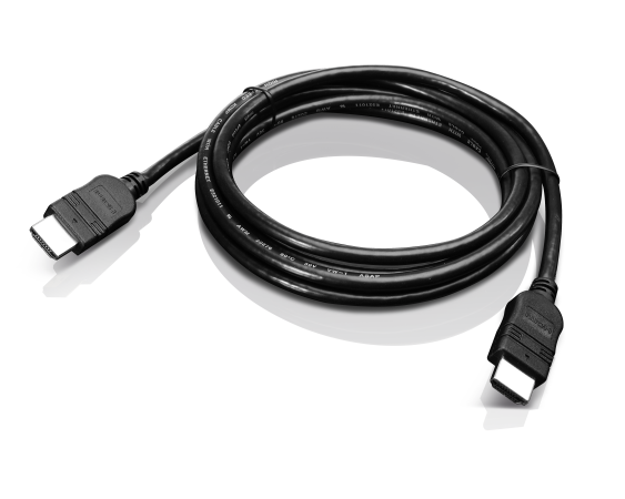 Câble HDMI 2 mètres noir enroulé – connecteurs mâle vers mâle, idéal pour écran 4K, vidéoprojecteur ou double moniteur