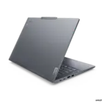 Ordinateur portable Lenovo ThinkPad T14 Gen 5 AMD, vue de côté, écran ouvert.