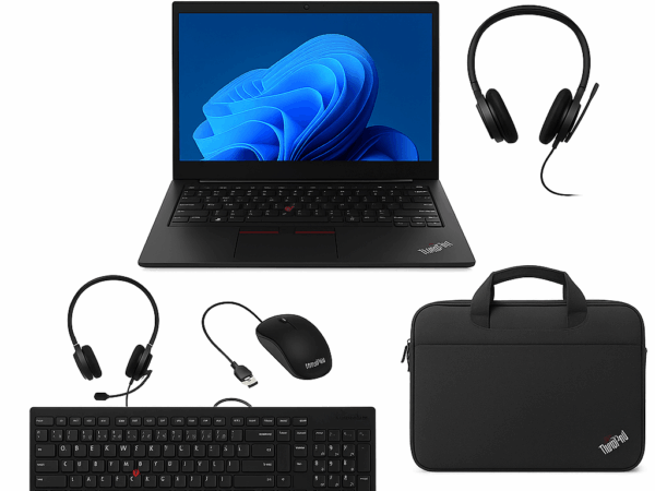 Lenovo ThinkPad E14 Gen 6 avec accessoires filaires et sacoche – pack professionnel conçu pour les besoins des petites entreprises.