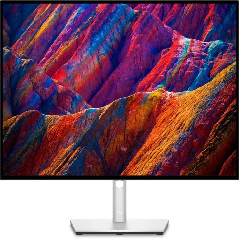 Écran Dell UltraSharp U2723QE 27" affiché de face avec pied réglable