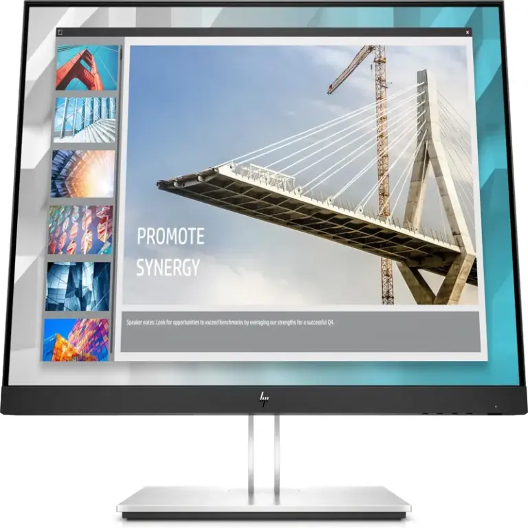 Écran HP E24q G5 24 pouces WUXGA – vue de face allumé