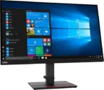 Vue avant du Lenovo T27q-20 avec dalle IPS QHD, cadre fin sur trois côtés et affichage haute définition idéal pour le multitâche.