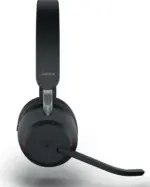 Casque Jabra Evolve2 65 MS vu de côté avec micro actif