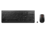 Le combo Lenovo Essential offre une expérience sans fil fluide avec un clavier AZERTY confortable et une souris ergonomique.