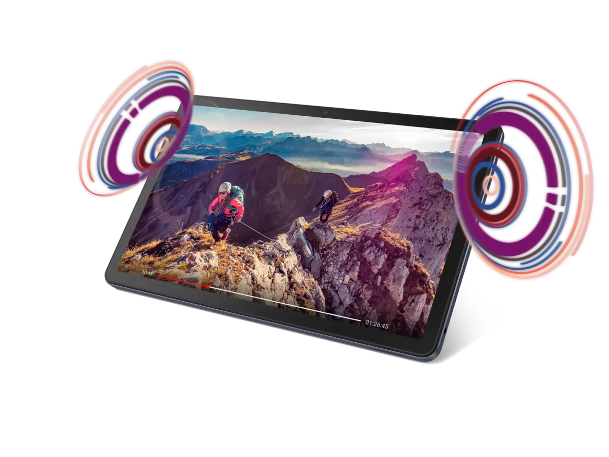 Haut-parleurs stéréo avec Dolby Atmos sur Lenovo Tab M10 5G