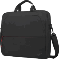 Sacoche Lenovo ThinkPad noire vue de face avec poche zippée rouge – format 15.6 pouces