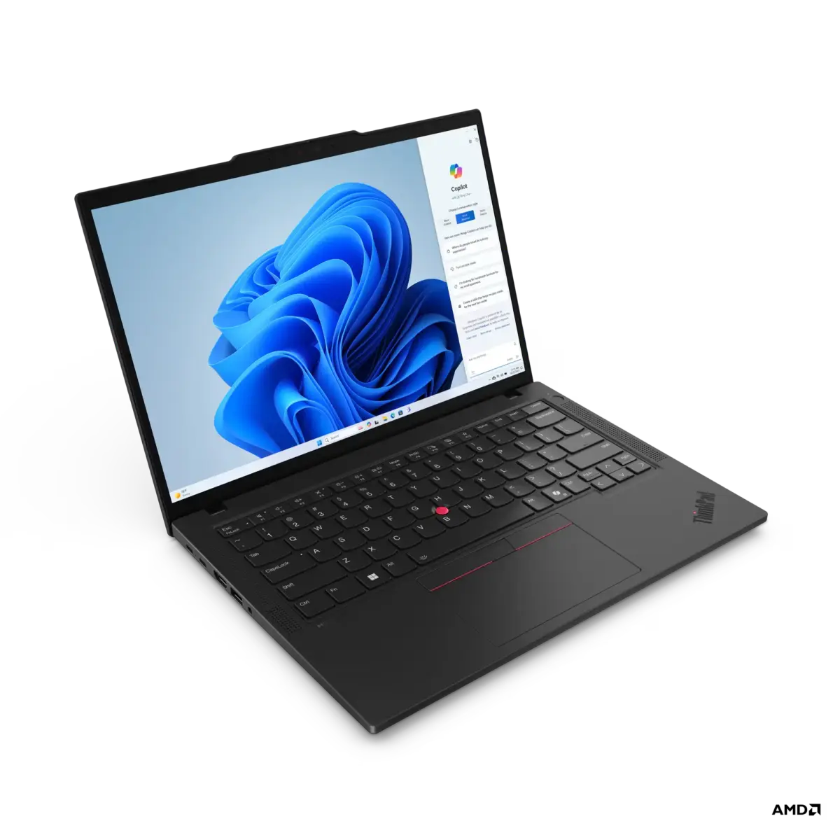 Ordinateur portable Lenovo ThinkPad T14 Gen 5 ouvert, affichant l'écran principal