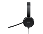 Lenovo 100 Stereo USB Headset – vue latérale avec microphone et câble