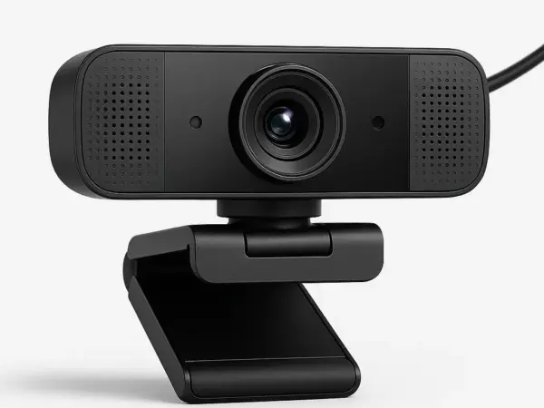 Webcam HD avec micro intégré et support ajustable – idéale pour télétravail, visioconférences et streaming